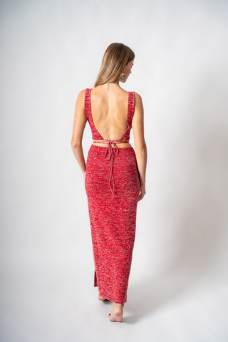 Sunshine Glimmer Wrap Top - Red