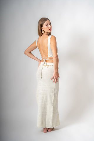 Sunshine Glimmer Wrap Top - Sand
