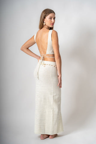 Sunshine Glimmer Knit Skirt - Sand