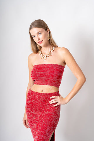 Sunshine Glimmer Tube Top - Red