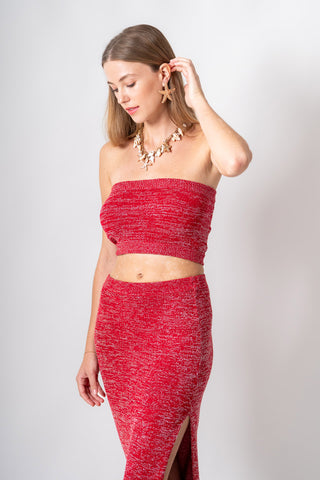 Sunshine Glimmer Tube Top - Red