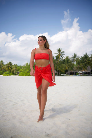 Mermaid Tie Up Skirt - Red