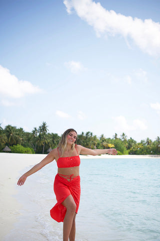 Mermaid Bralette Top - Red