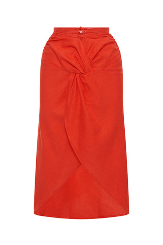 Mermaid Tie Up Skirt - Red
