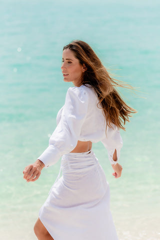 Mermaid Blouse Top - White