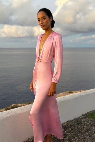 Balearic Breeze Long Dress - Pink