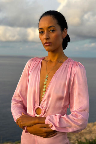 Balearic Breeze Long Dress - Pink