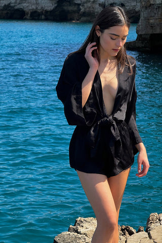 Paradiso Satin Shorts - Black