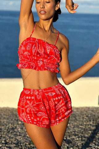 Paradiso Satin Shorts - Red