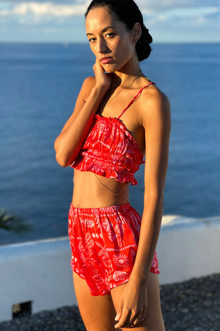 Paradiso Satin Shorts - Red