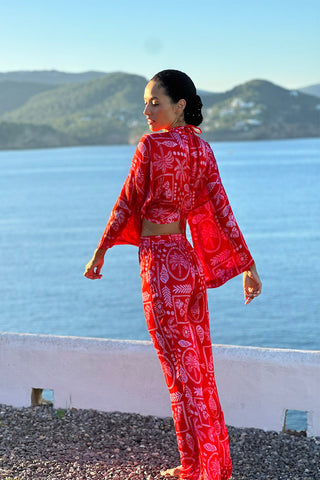 Paradiso Satin Pant - Red