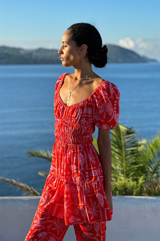 Dalt Vila Short Dress - Red