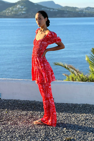 Paradiso Satin Pant - Red