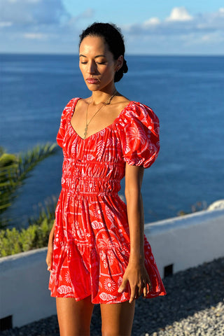 Dalt Vila Short Dress - Red