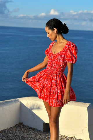 Dalt Vila Short Dress - Red