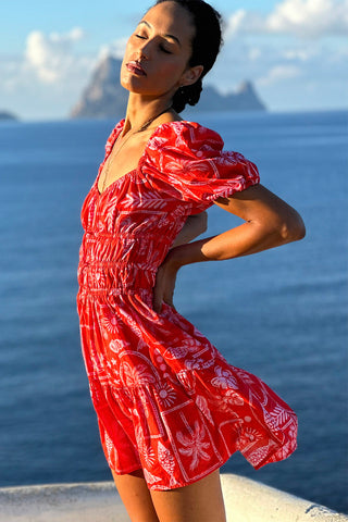 Dalt Vila Short Dress - Red