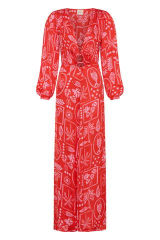 Balearic Breeze Long Dress - Red