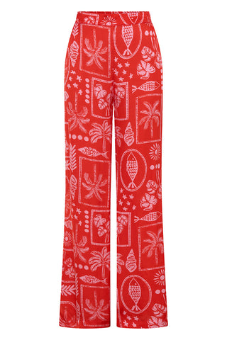 Paradiso Satin Pant - Red