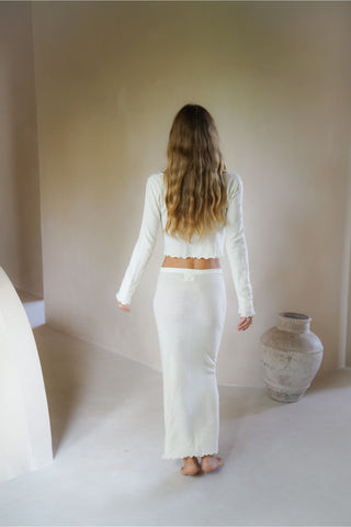 Sea Foam Knit Skirt - Ivory