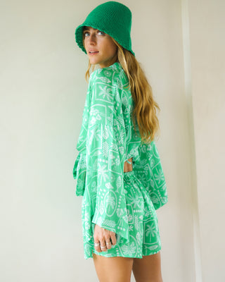 Paradiso Satin Shorts – Mallorca Print