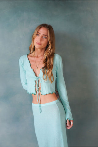 Sea Foam Knit Skirt - Mint