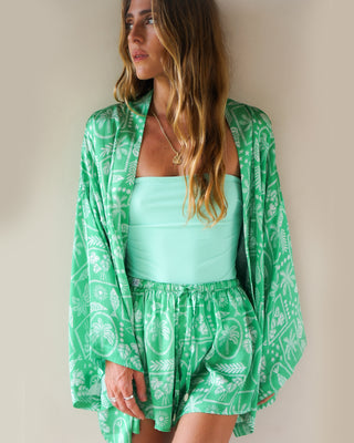 Paradiso Satin Shorts – Mallorca Print